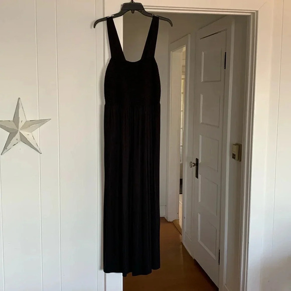 LOFT Pants - Loft Black Wide-Leg Jumpsuit, size Medium, pre-owned